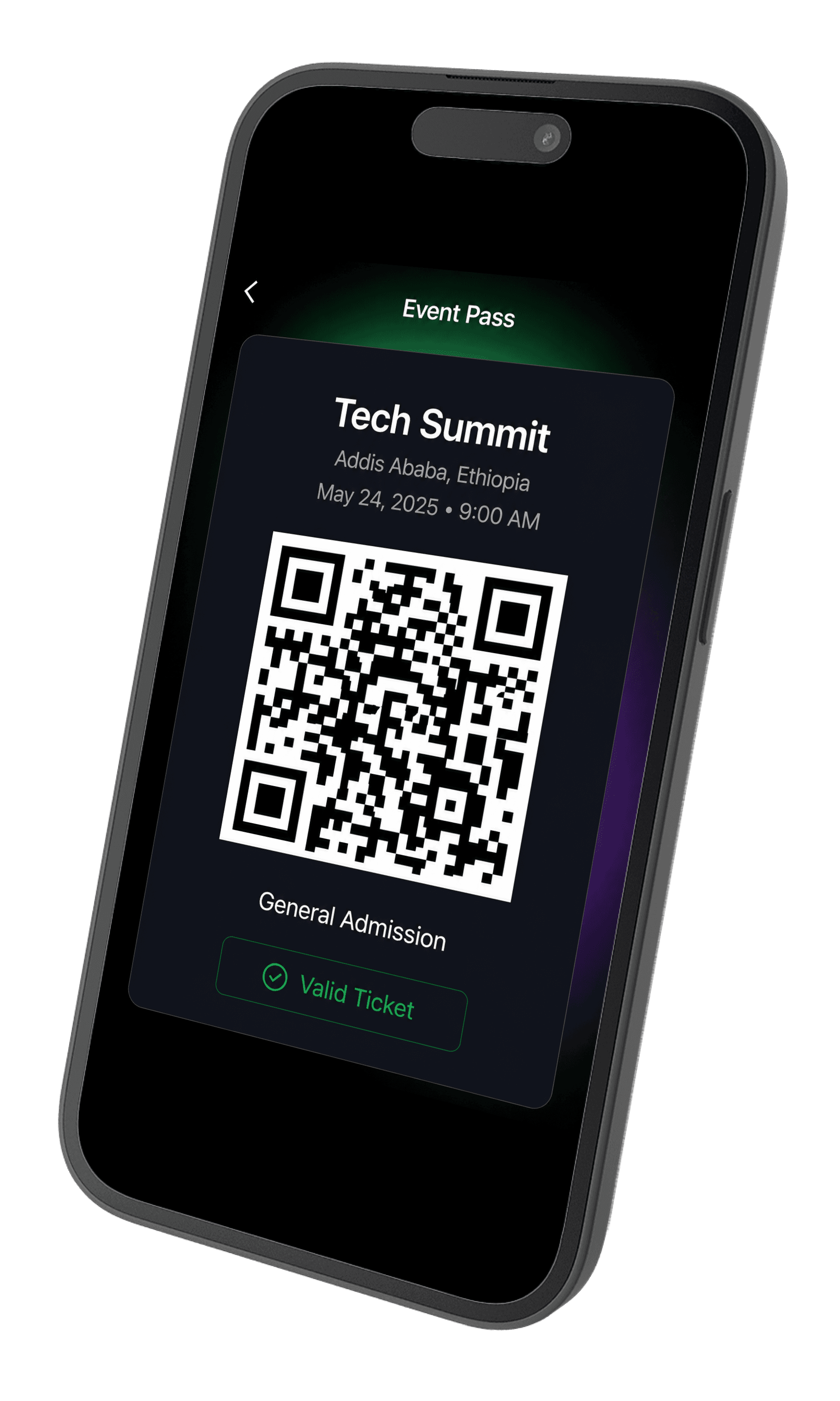 Event Pass ticket on phone